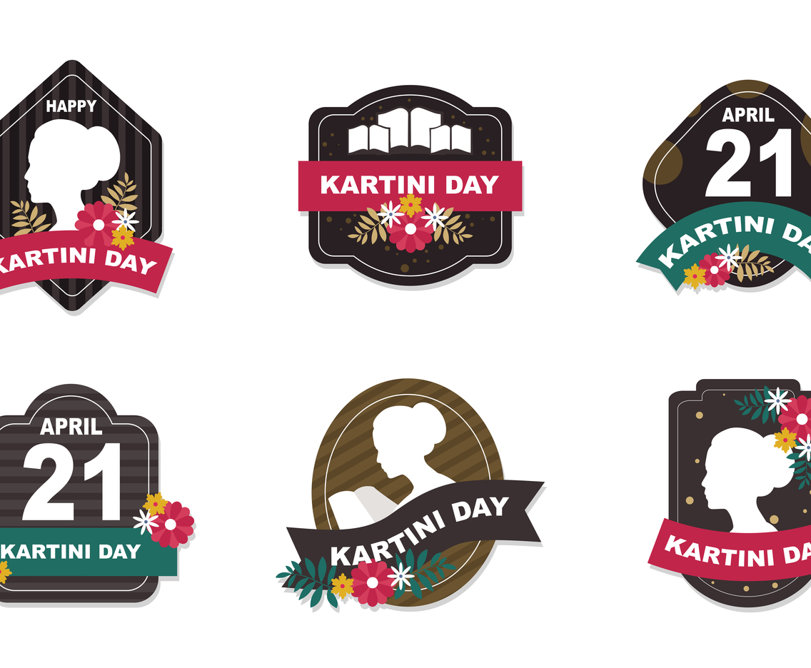 Kartini Day with Sticker Vintage Set