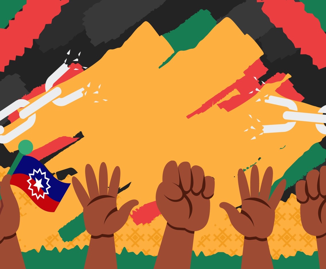 Hands and Chain to Celebrate Freedom Juneteenth