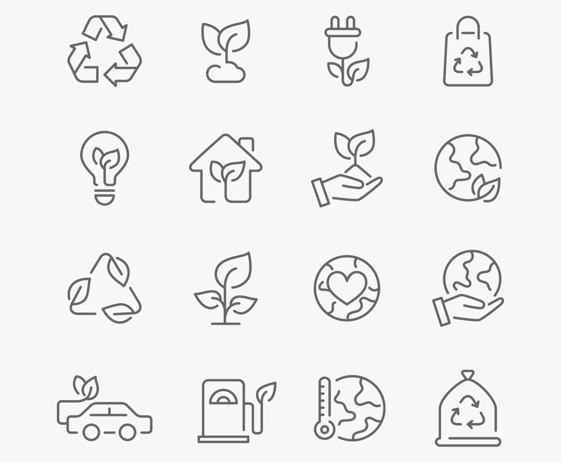 Ecology Earth Day Simple Line Icons