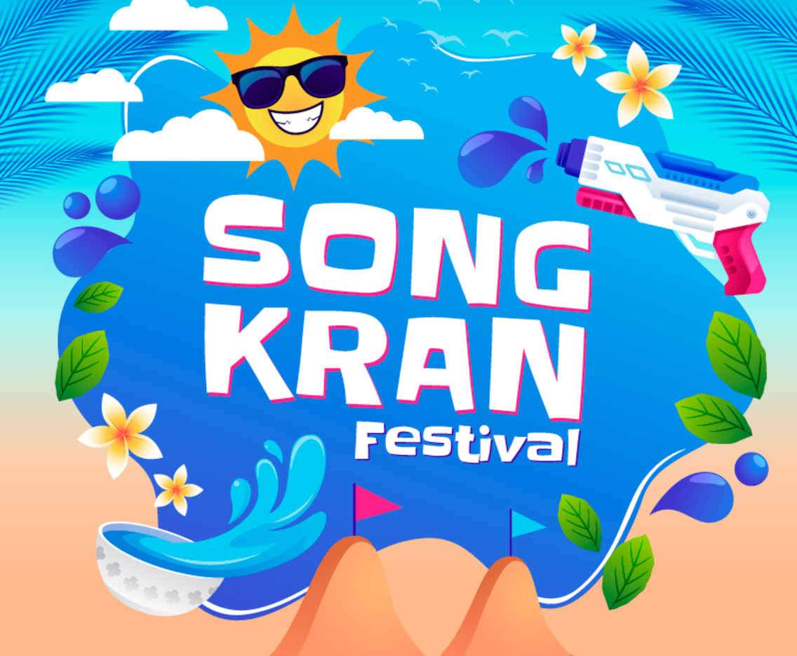 Songkran Water Festival with Water Gun Concept