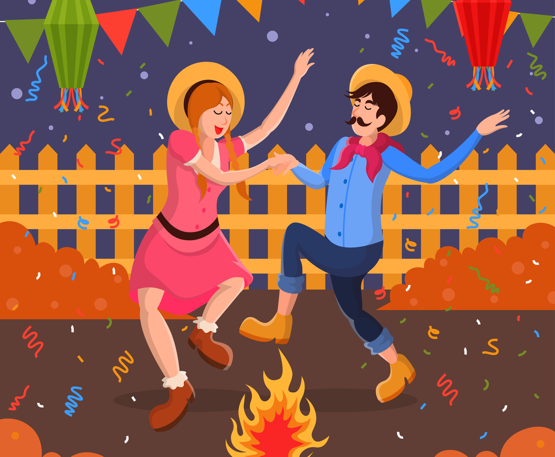 Festa Junina Festival Samba Dancing Illustration