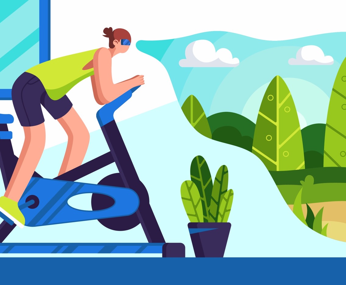 Cycling at Home with VR Technology