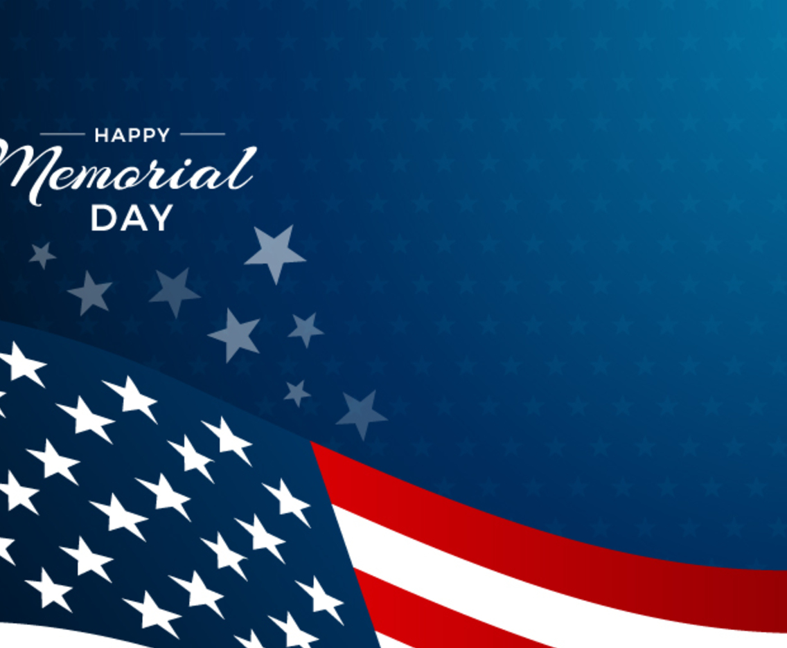 Memorial Day with American Flag and Star Background