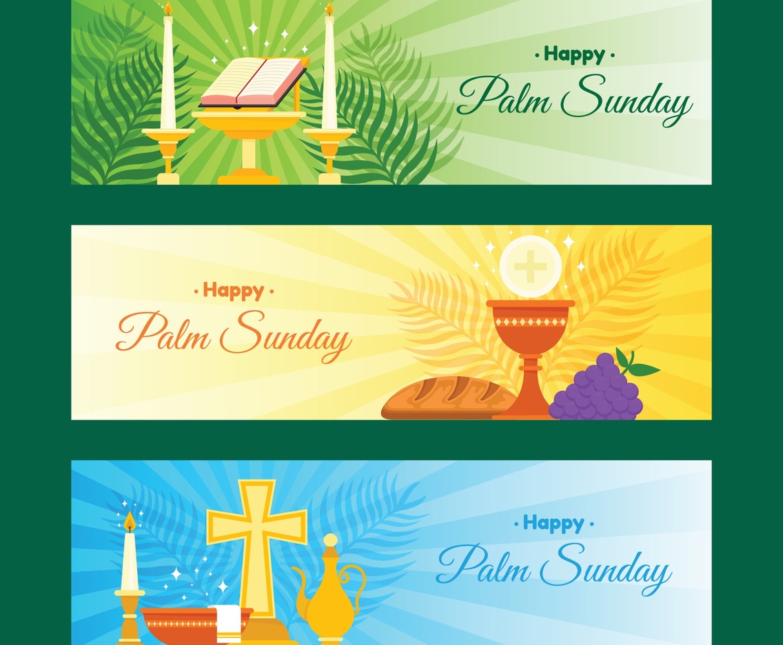 Set of Palm Sunday Banner