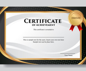 Flat Modern Certificate Template Design Vector Art & Graphics ...