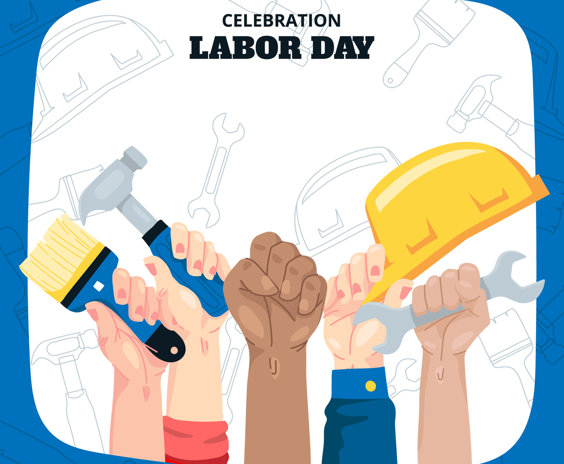 Rising Hand Labor Day Background