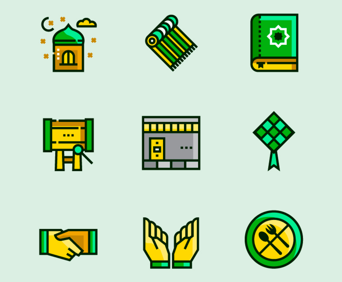 Ramadan Minimalist Icon Objects