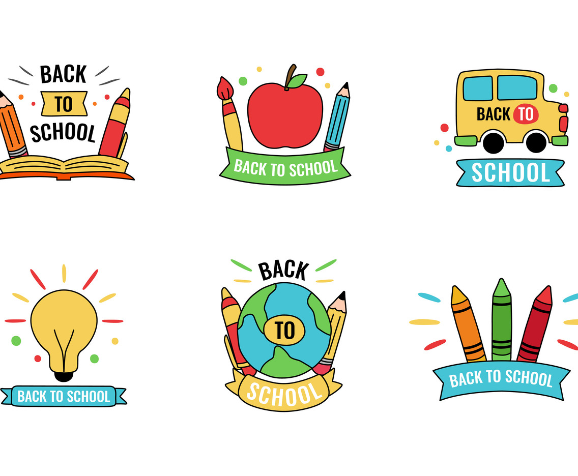 Hand Drawn Back to School Label Set