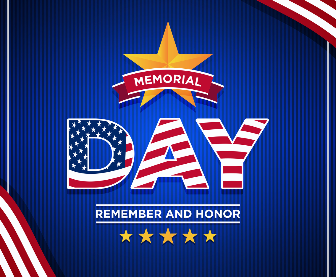 Happy Memorial Day with Blue Background
