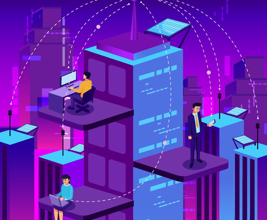 Business People Work in Smart City Concept