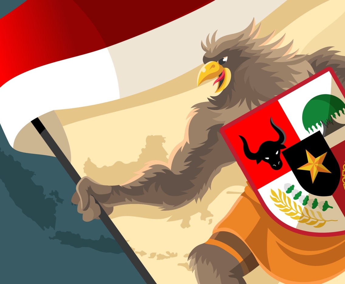 Indonesia Garuda Spirit for Pancasila Concept