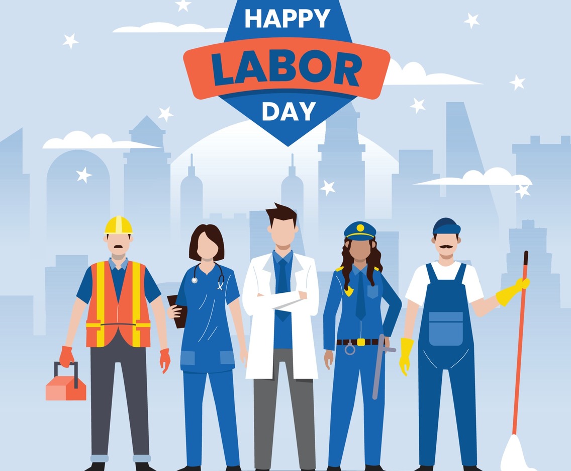 Happy Labor Day with Different Professions