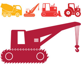 Construction Vehicles Set Vector Art & Graphics | freevector.com