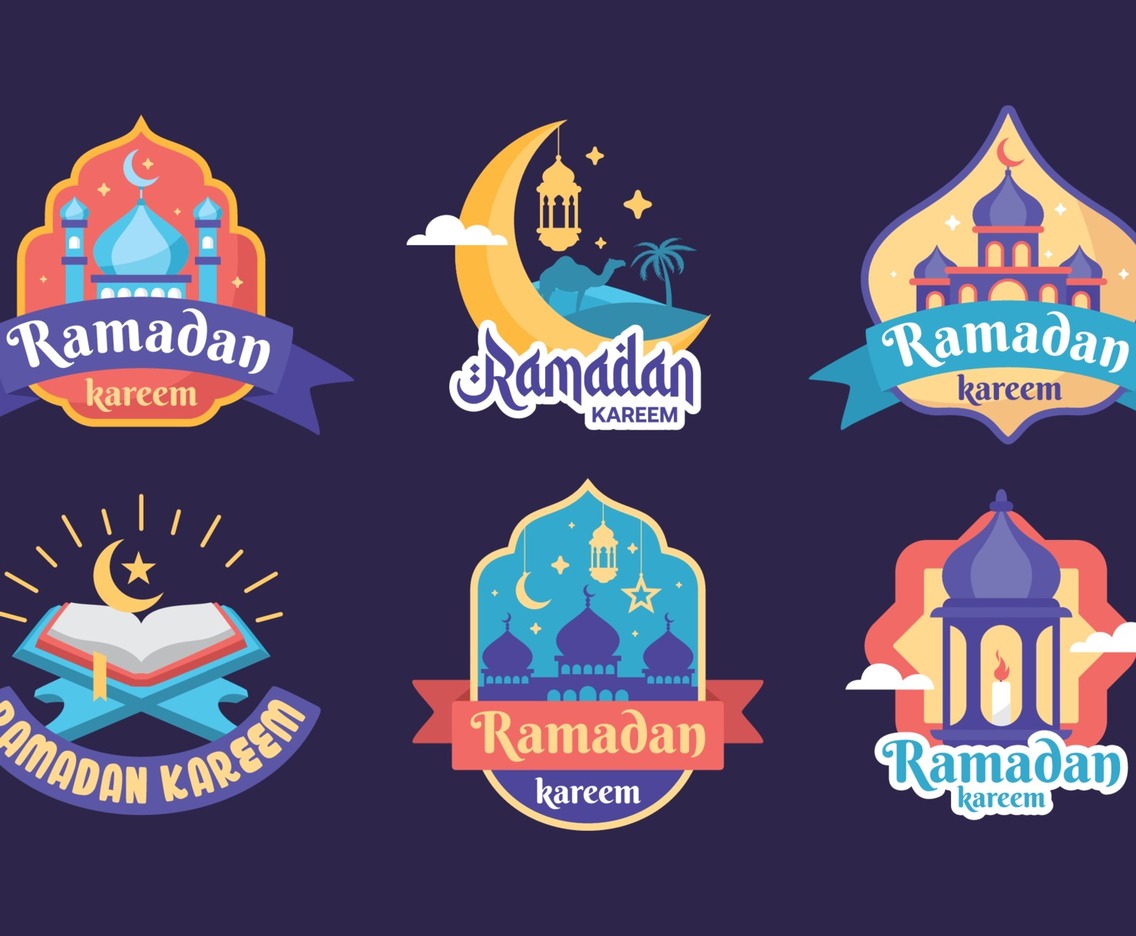Flat Ramadan Label Collection