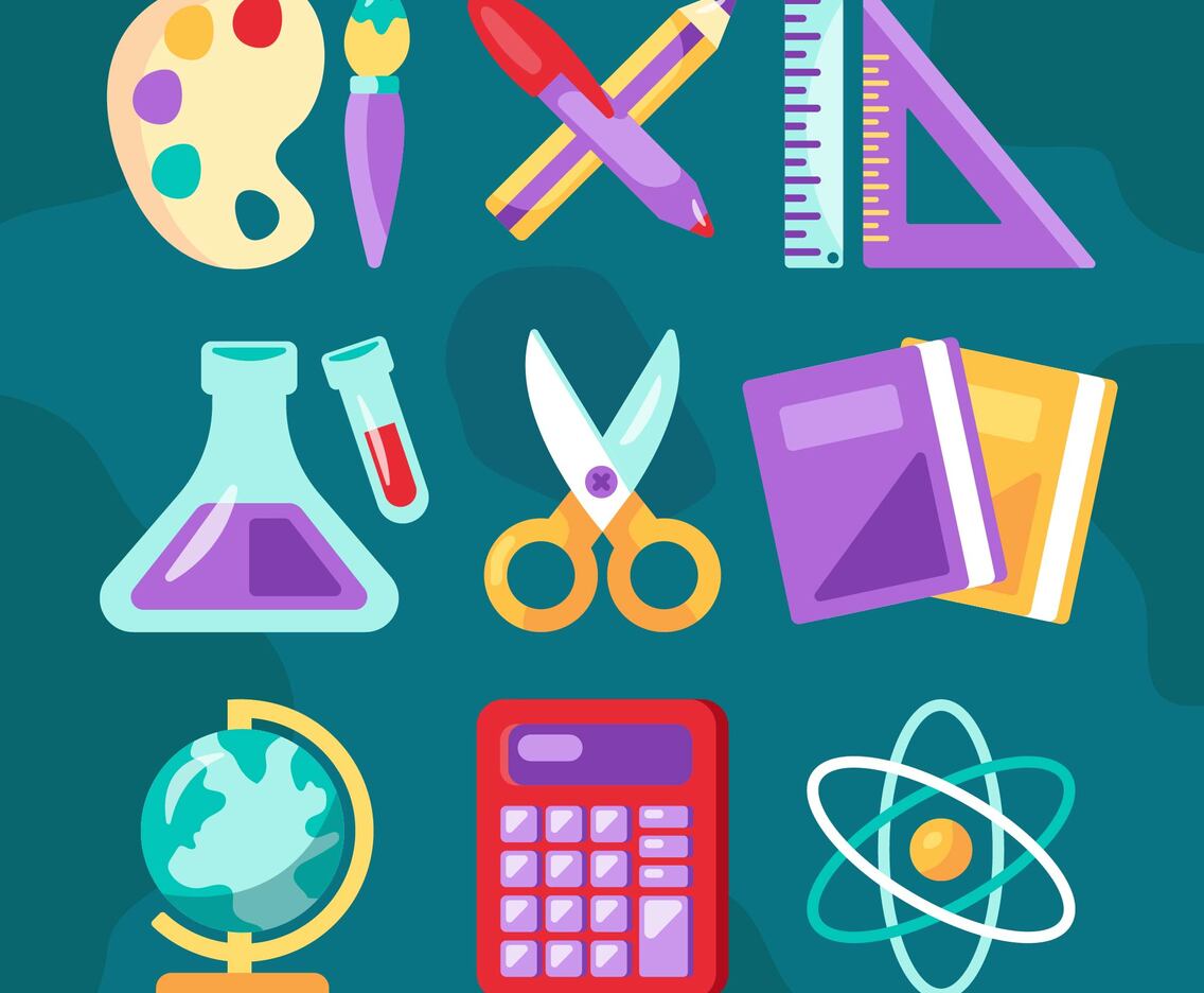 School Subjects Icons Set