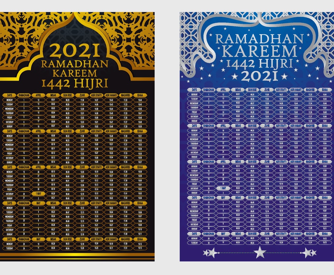Eid Calendar Template Design
