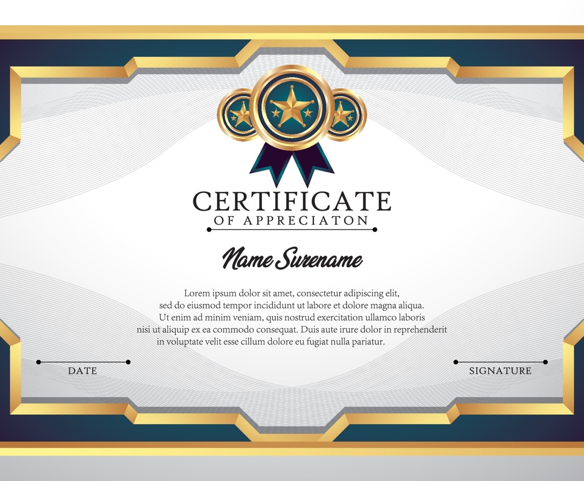 Cetificate of Cetificate of Appreciation Concept