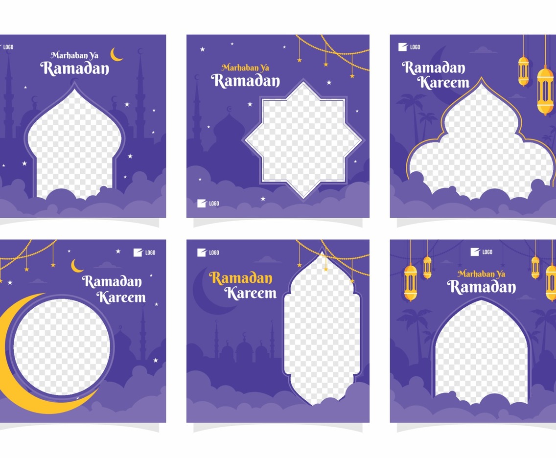 Purple Ramadhan Kareem Social Media Template
