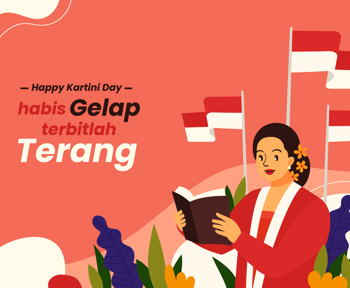 Kartini Day Background Concept in Flat Style