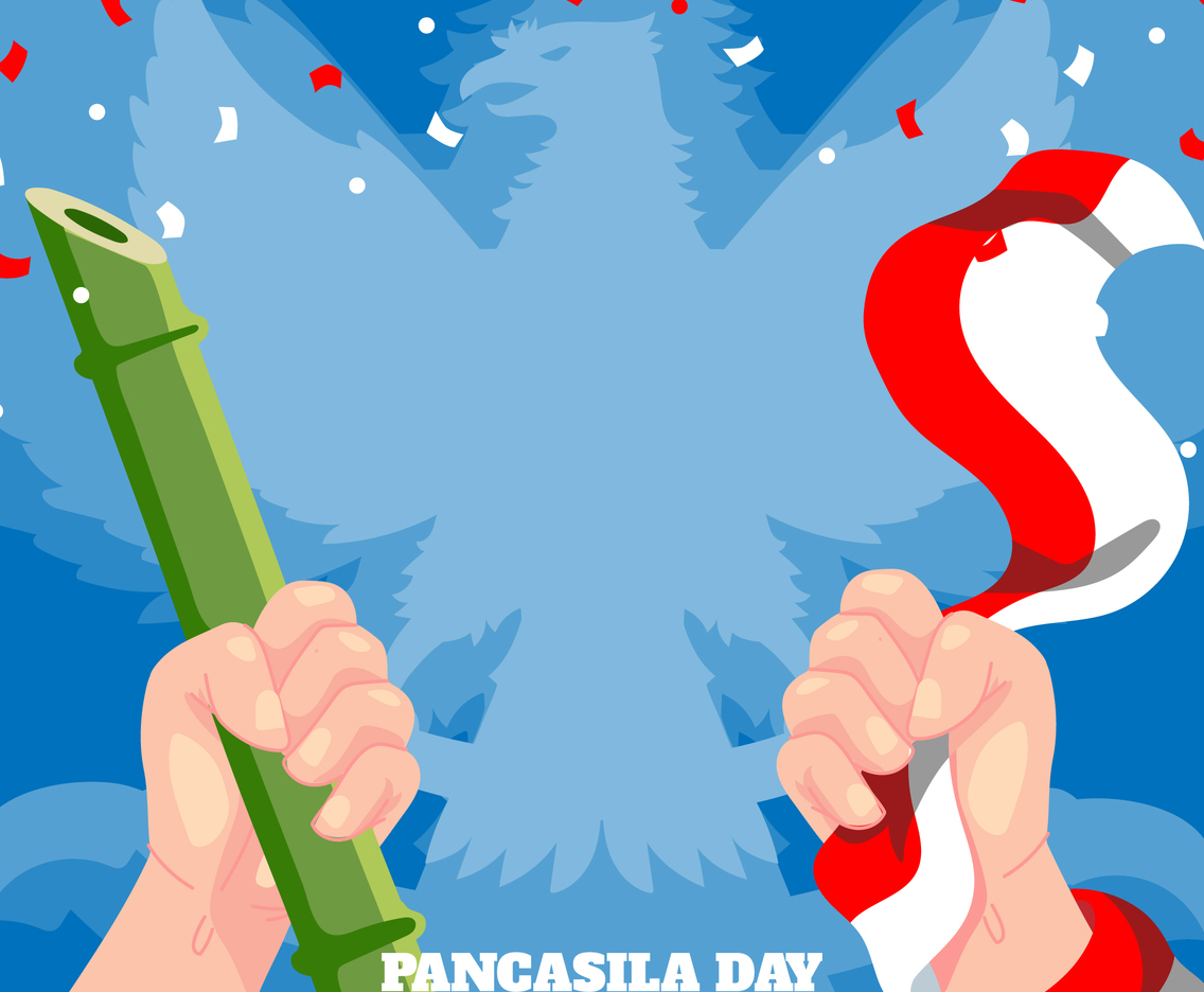 Happy Pancasila Day with Silhouette Garuda