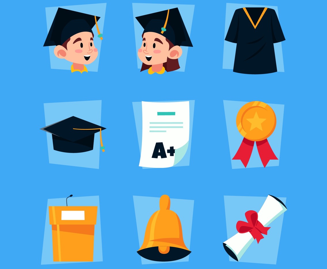 Children Graduation Icon Pack