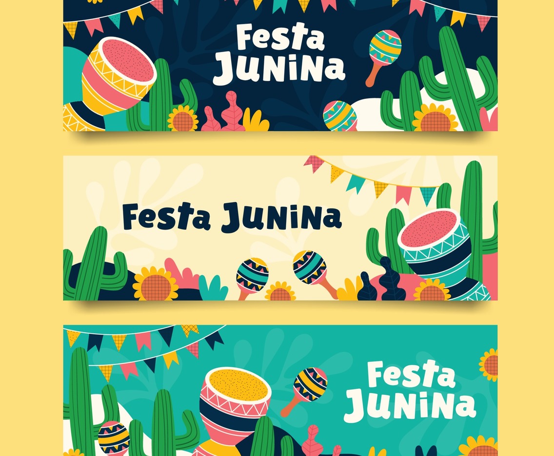 Festa Junina Flat Banner Collection
