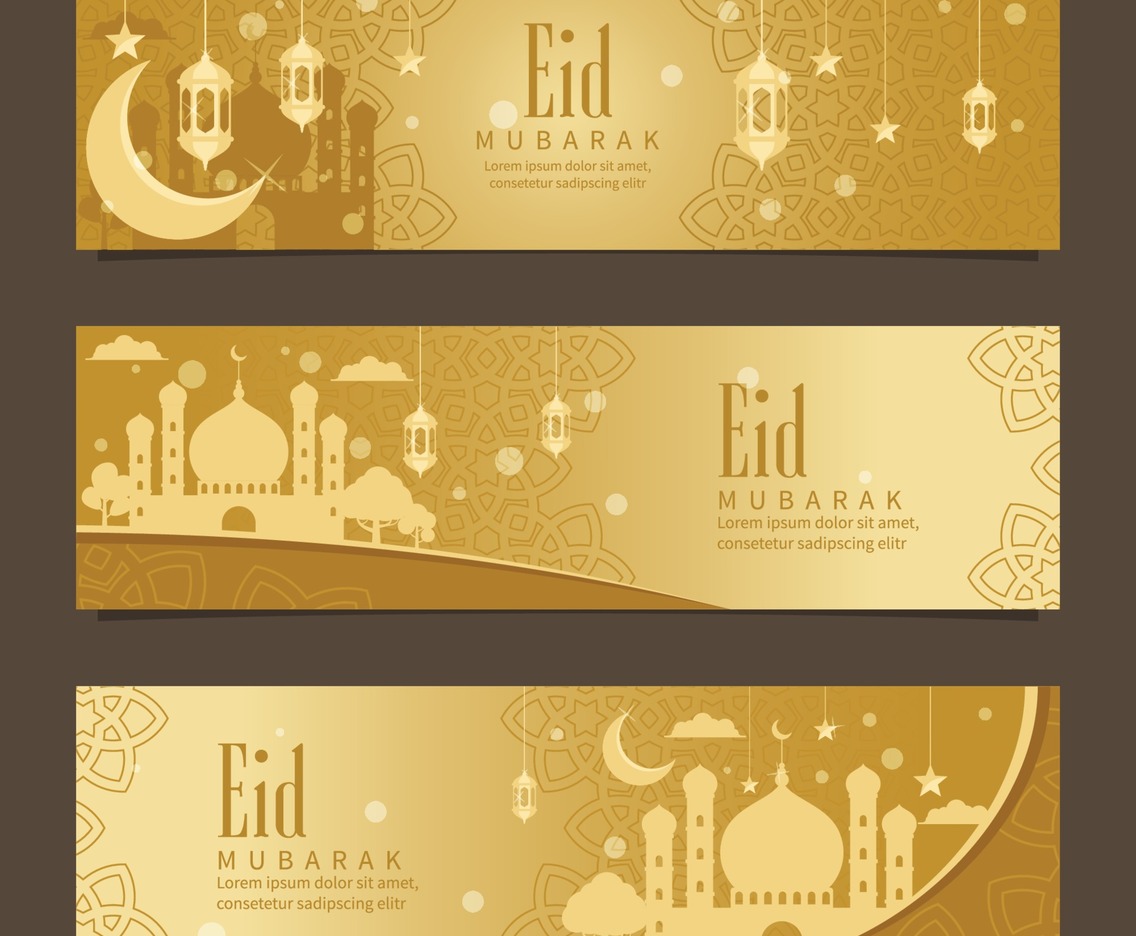 Golden Eid Mubarak Banner