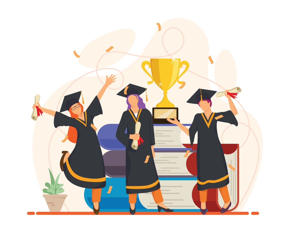Students Celebrating Graduation Day Concept