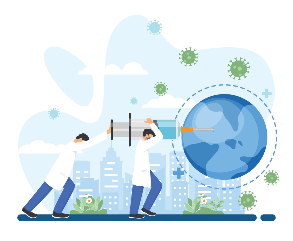 Protecting Our Planet from Virus with Vaccine Concept