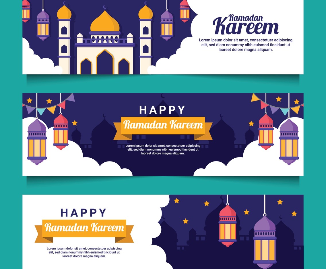 Flat Ramadan Kareem Banner