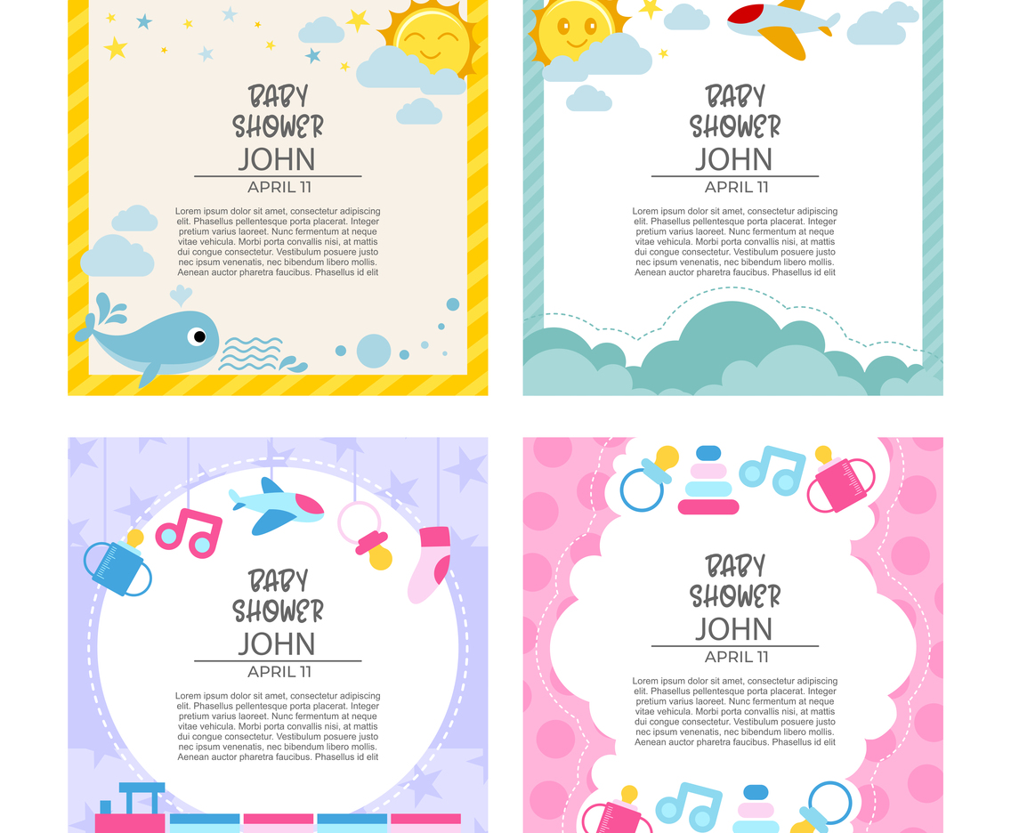 Baby Shower Celebrating Card Template