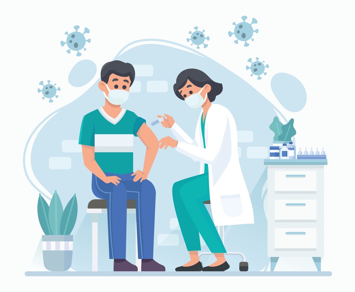 A Doctor Giving A Coronavirus Vaccine For Immunity