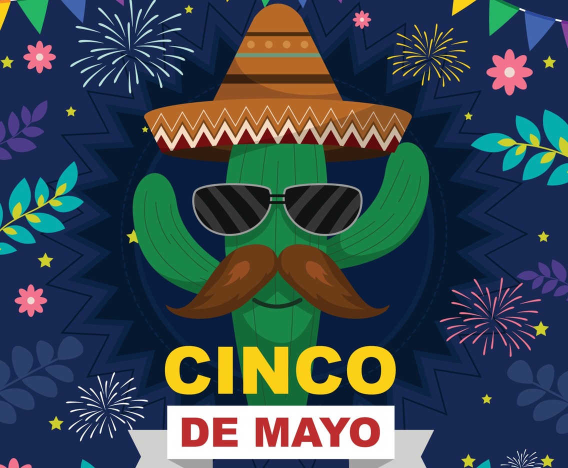 Happy Cinco De Mayo with Cactus Character