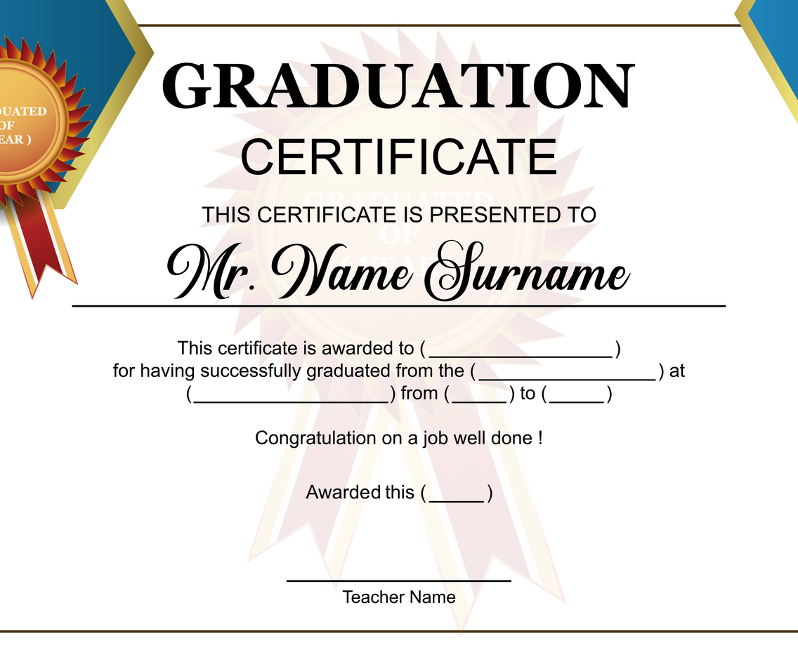 Graduation Certificate Template