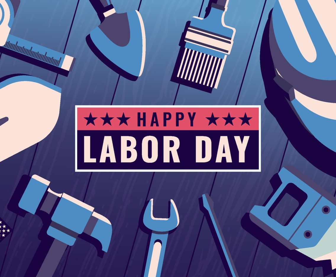 Happy Labor Day with Construction Tools