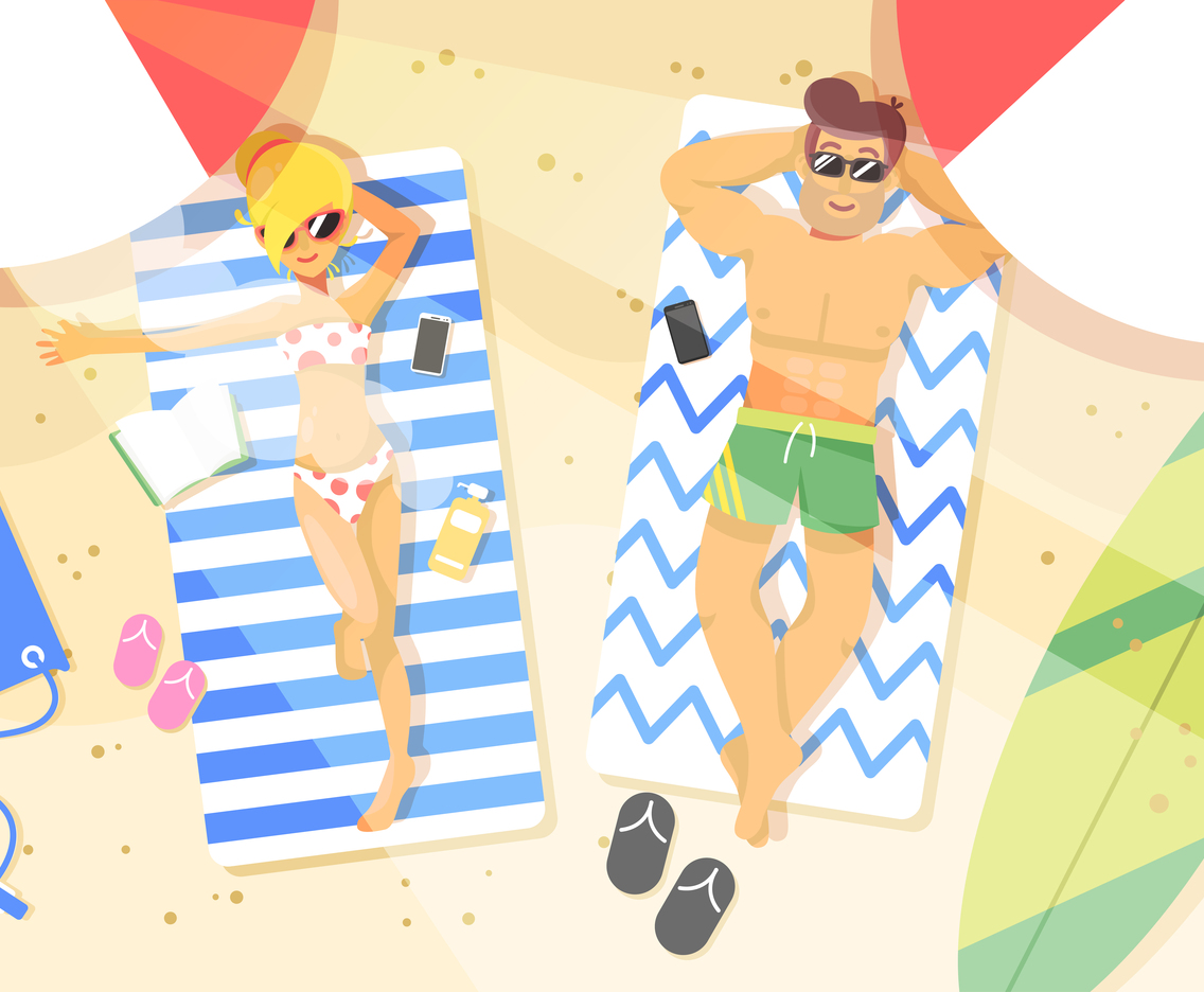 Summer Vacation Relaxing on the Beach