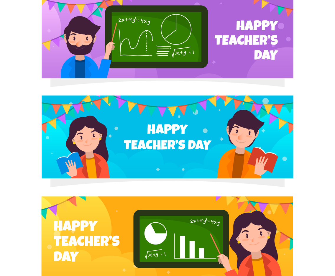 Cute Teacher's Day Banner Collection