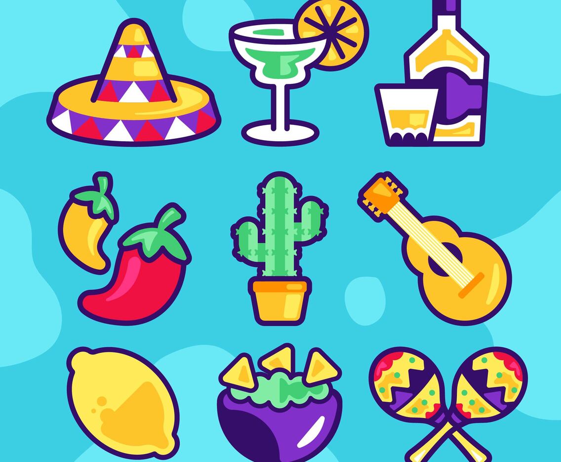Set of Icons for Cinco de Mayo