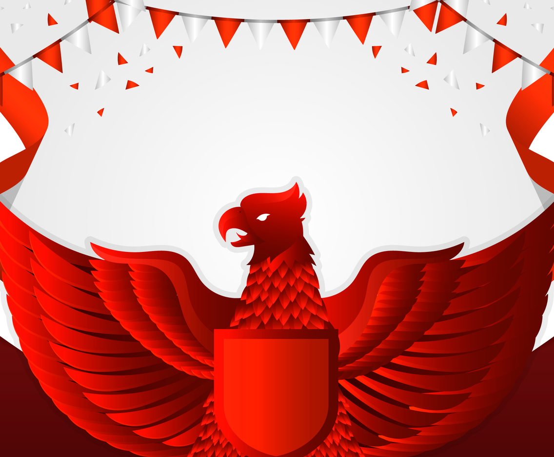 Hari Pancasila with Garuda and Indonesian Flag Background
