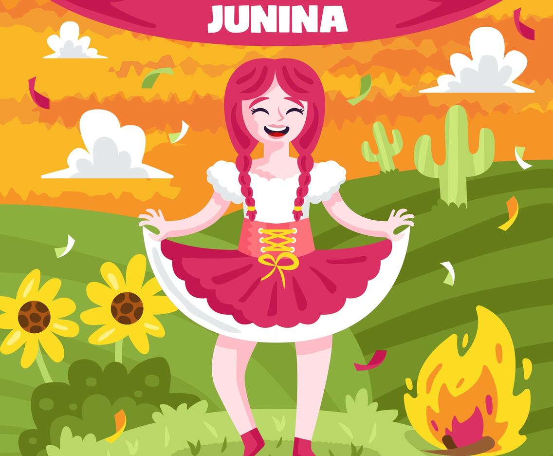 Girl Celebrating Festa Junina at Sunset