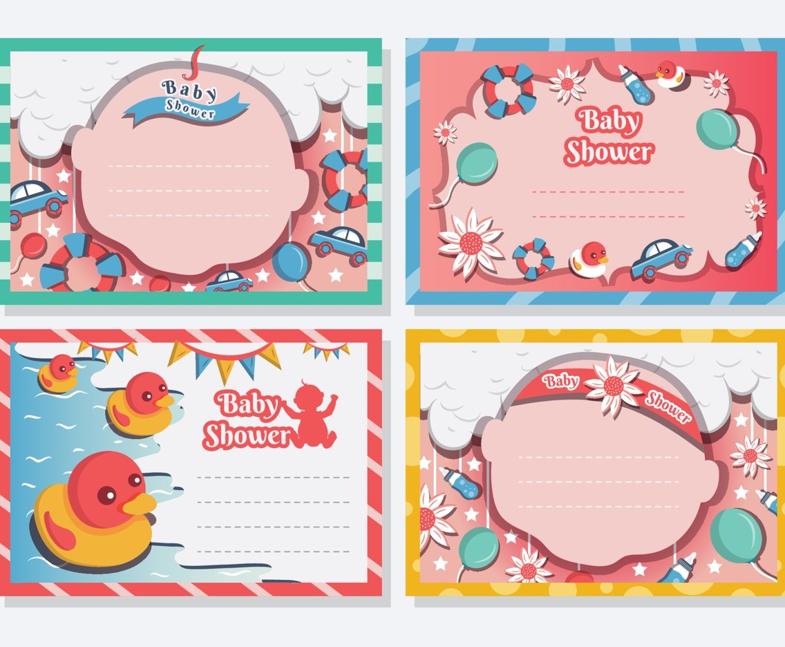 Baby Shower Bornday Card Template