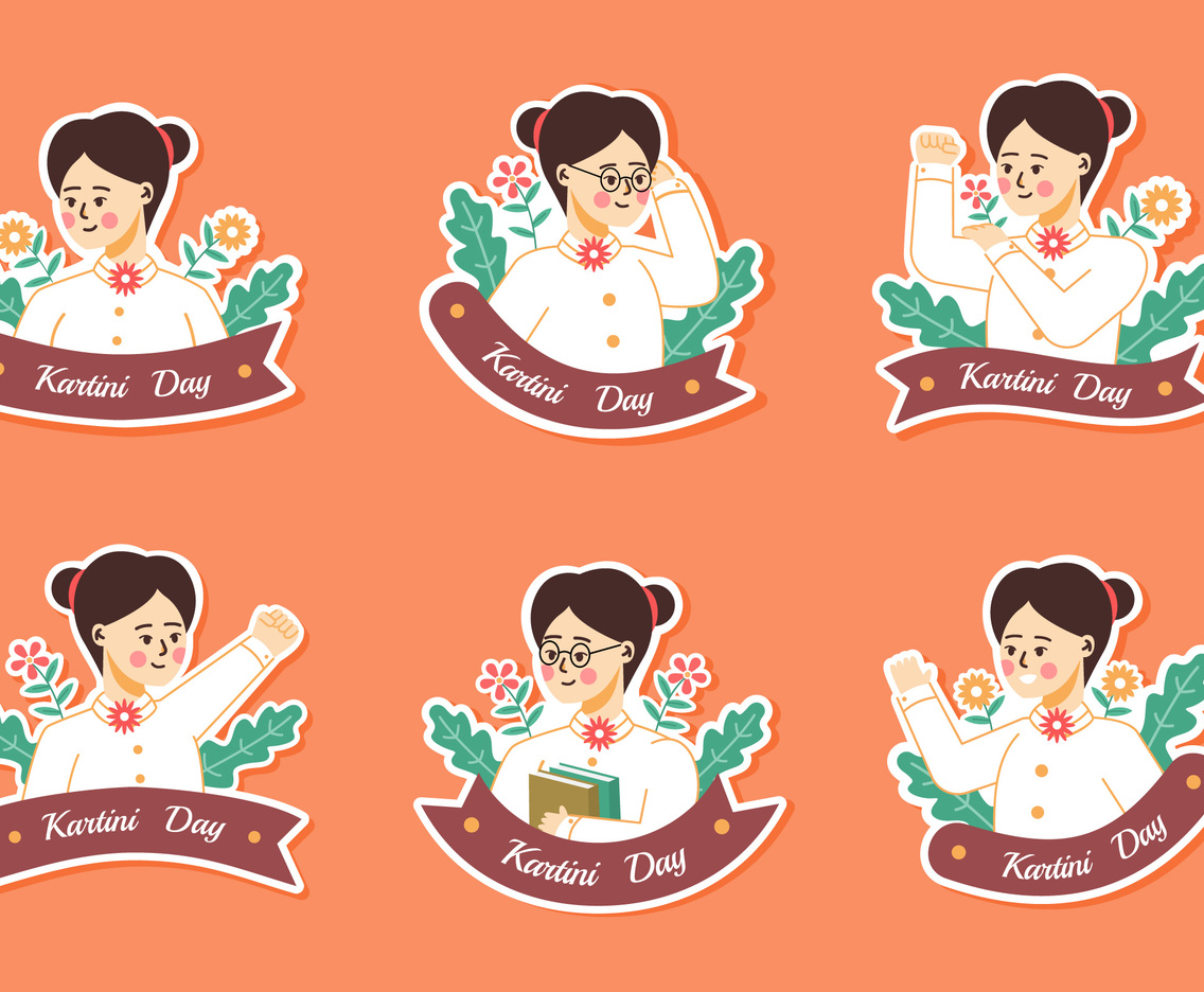 Happy Kartini Day Sticker Set