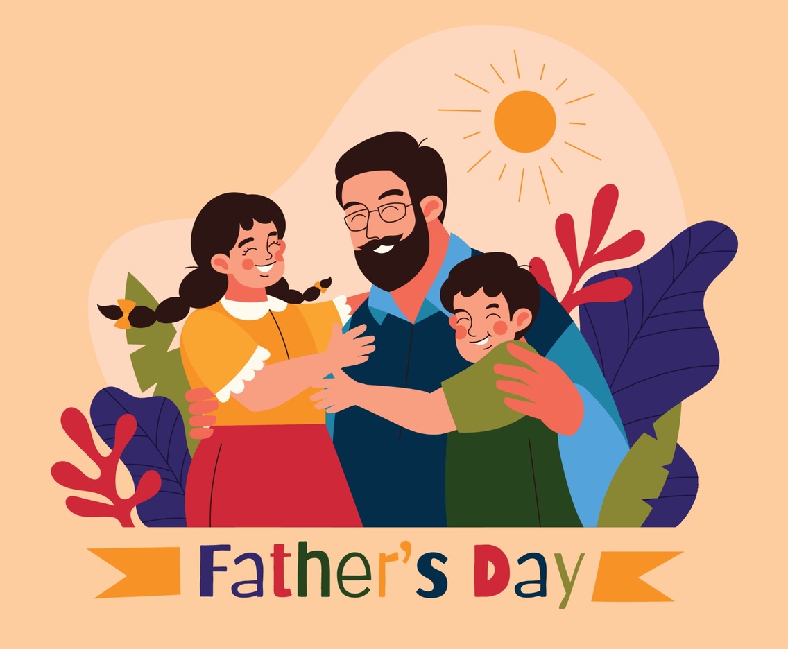Father and Children Celebrating Father's Day