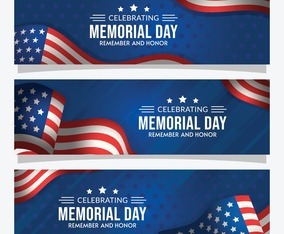 Memorial Day Banner Set