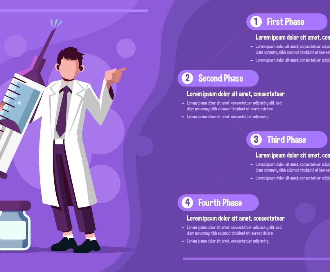 Minimalist Purple Covid Vaccine Infographic