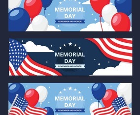 USA Memorial Day Banner Template