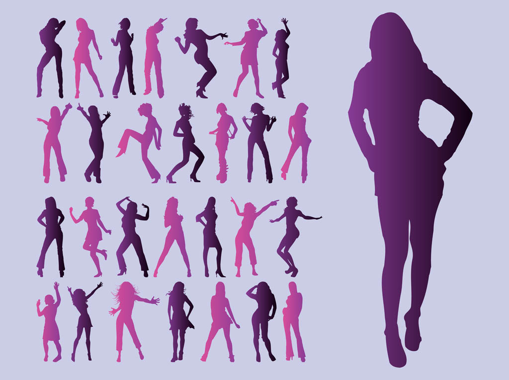 Girls Silhouettes Vector