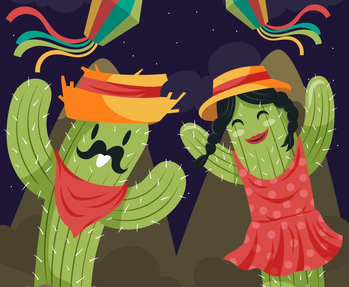 Festa Junina Cactus Character