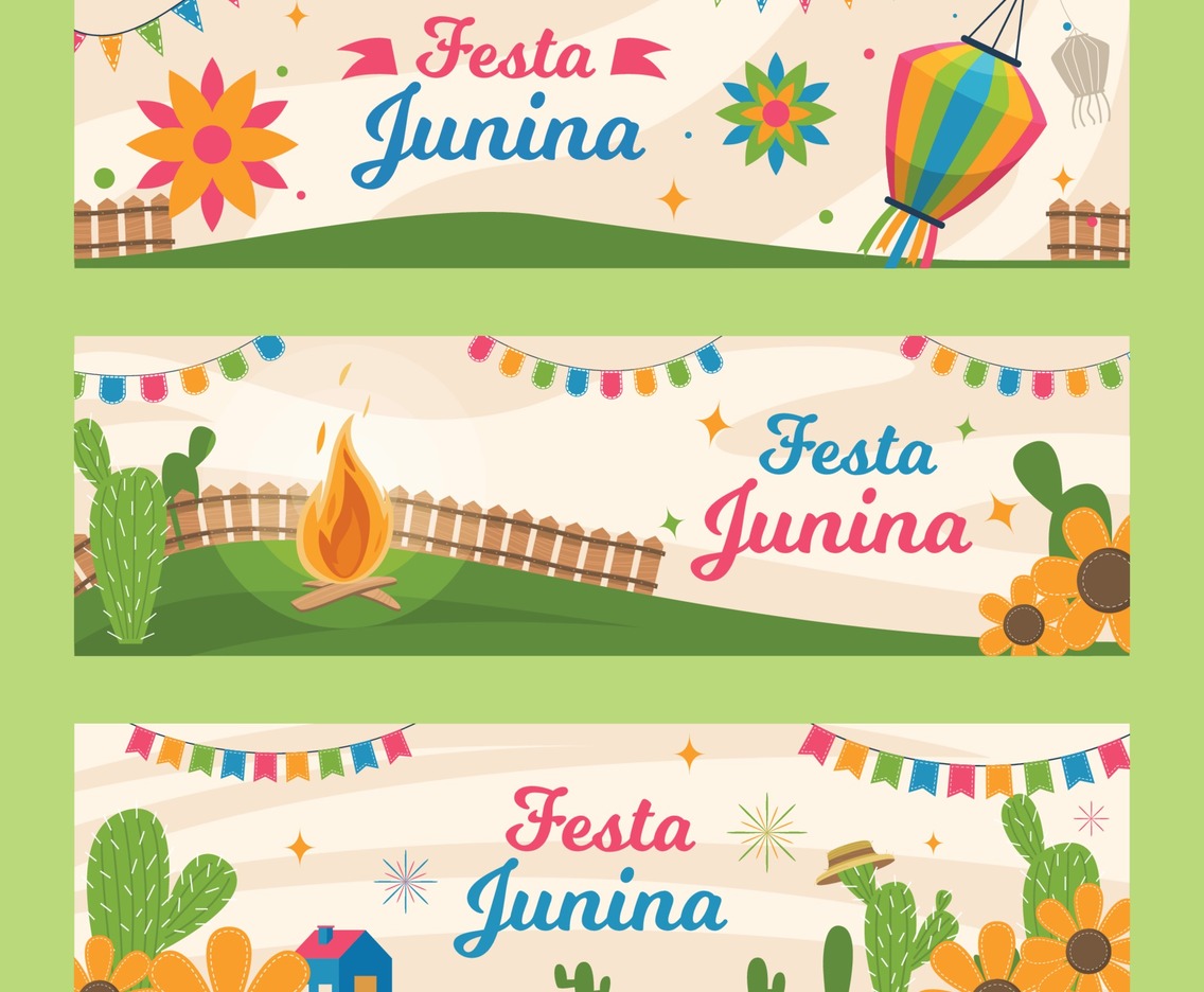 Happy Festa Junina Festival Banner Collection