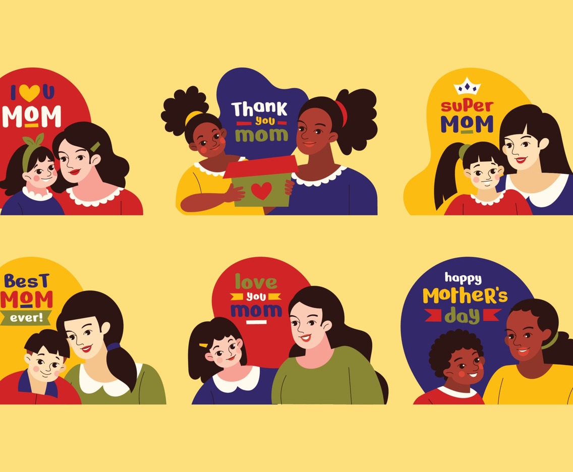 Multicultural Mother's Day Sticker Collection